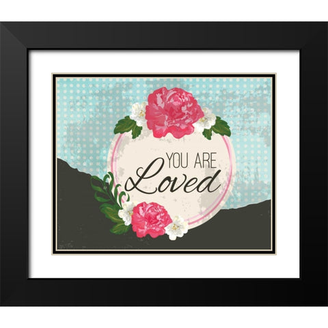 Floral II Black Modern Wood Framed Art Print with Double Matting by ND Art and Design