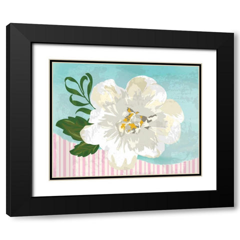 Floral III Black Modern Wood Framed Art Print with Double Matting by ND Art and Design
