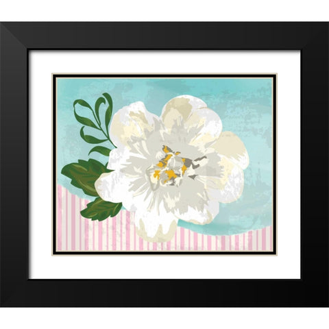 Floral III Black Modern Wood Framed Art Print with Double Matting by ND Art and Design