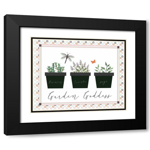 Garden II Black Modern Wood Framed Art Print with Double Matting by ND Art and Design