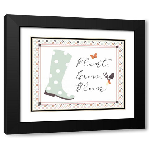 Garden III Black Modern Wood Framed Art Print with Double Matting by ND Art and Design