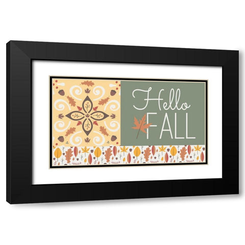 Hello Fall I Black Modern Wood Framed Art Print with Double Matting by ND Art and Design