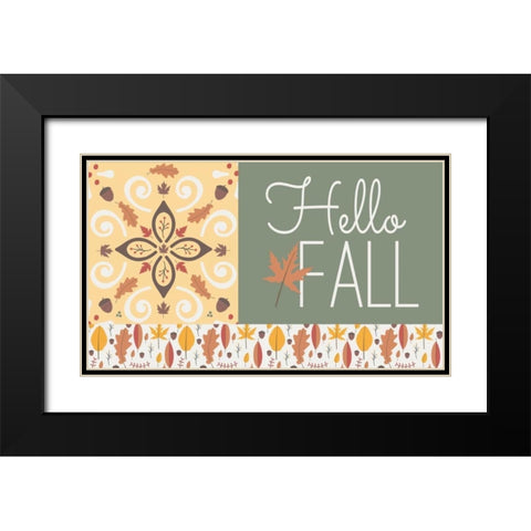 Hello Fall I Black Modern Wood Framed Art Print with Double Matting by ND Art and Design