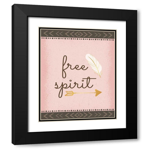 Free Spirit Black Modern Wood Framed Art Print with Double Matting by ND Art and Design
