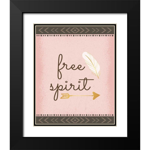 Free Spirit Black Modern Wood Framed Art Print with Double Matting by ND Art and Design