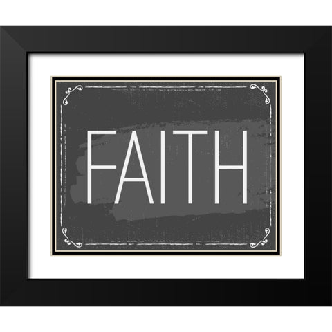 Faith Black Modern Wood Framed Art Print with Double Matting by ND Art and Design