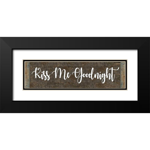 Kiss Me Goodnight Black Modern Wood Framed Art Print with Double Matting by ND Art and Design