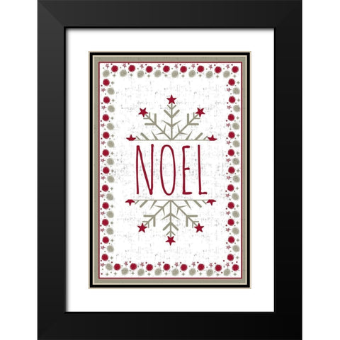 Noel Black Modern Wood Framed Art Print with Double Matting by ND Art and Design