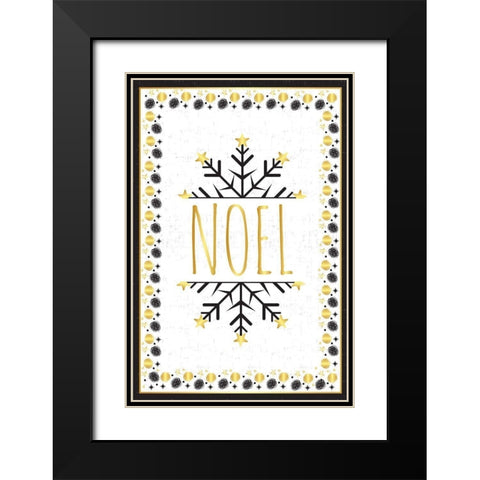 Noel Black Modern Wood Framed Art Print with Double Matting by ND Art and Design