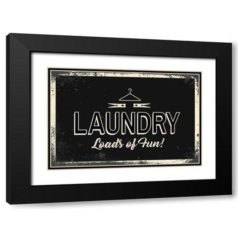 Laundry Black Modern Wood Framed Art Print with Double Matting by ND Art and Design