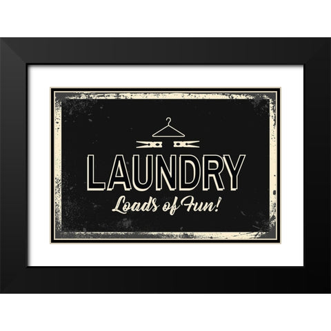 Laundry Black Modern Wood Framed Art Print with Double Matting by ND Art and Design