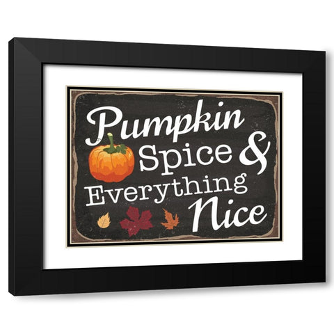 Pumpkin Spice Black Modern Wood Framed Art Print with Double Matting by ND Art and Design