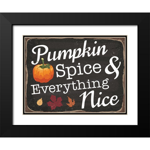Pumpkin Spice Black Modern Wood Framed Art Print with Double Matting by ND Art and Design