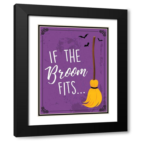 Broom Fits Black Modern Wood Framed Art Print with Double Matting by ND Art and Design