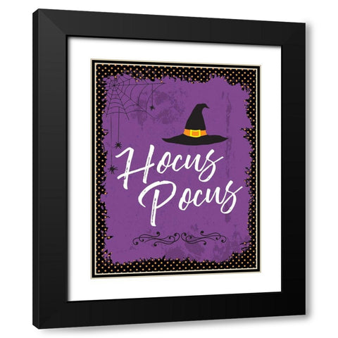 Hocus Pocus Black Modern Wood Framed Art Print with Double Matting by ND Art and Design