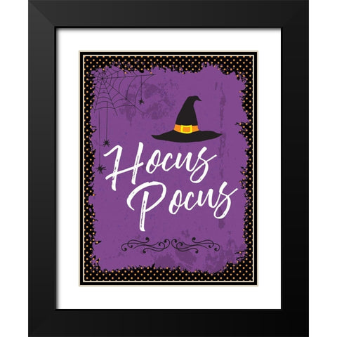 Hocus Pocus Black Modern Wood Framed Art Print with Double Matting by ND Art and Design