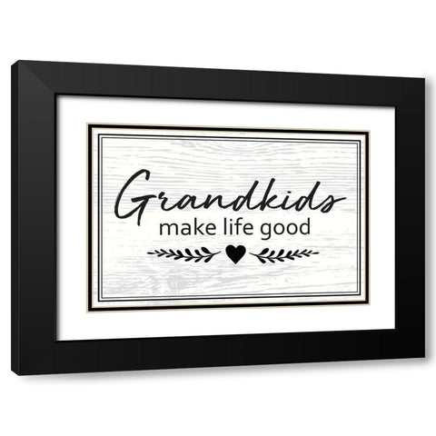 Grandkids Black Modern Wood Framed Art Print with Double Matting by ND Art