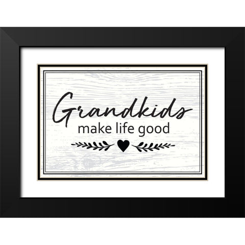 Grandkids Black Modern Wood Framed Art Print with Double Matting by ND Art