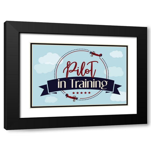 Pilot in Training Black Modern Wood Framed Art Print with Double Matting by ND Art
