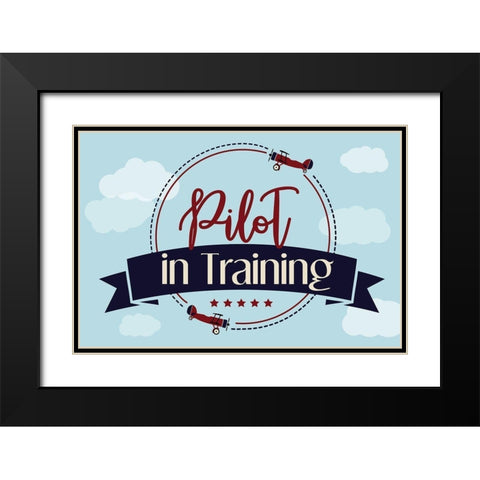 Pilot in Training Black Modern Wood Framed Art Print with Double Matting by ND Art