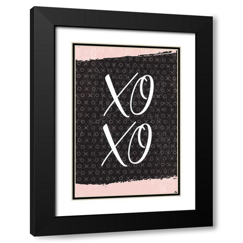 XOXO Black Modern Wood Framed Art Print with Double Matting by ND Art