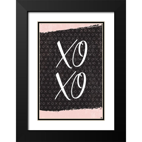 XOXO Black Modern Wood Framed Art Print with Double Matting by ND Art