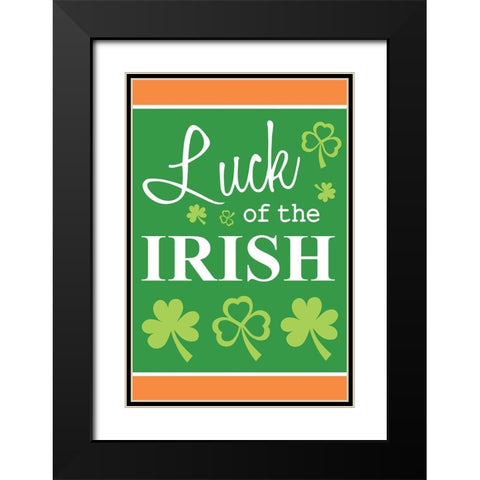 Luck of the Irish Black Modern Wood Framed Art Print with Double Matting by ND Art