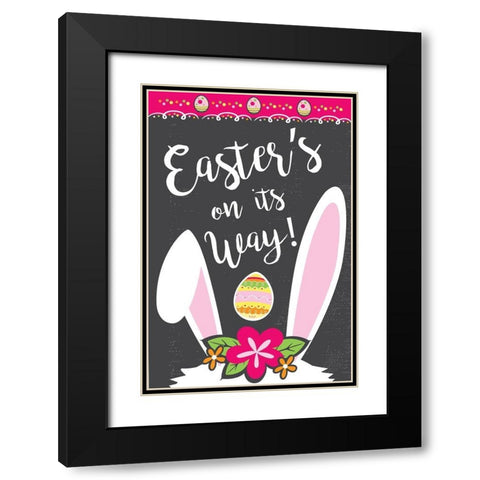 Easters On Its Way Black Modern Wood Framed Art Print with Double Matting by ND Art