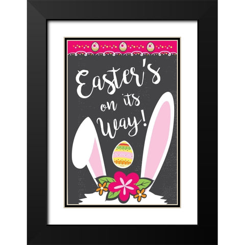 Easters On Its Way Black Modern Wood Framed Art Print with Double Matting by ND Art