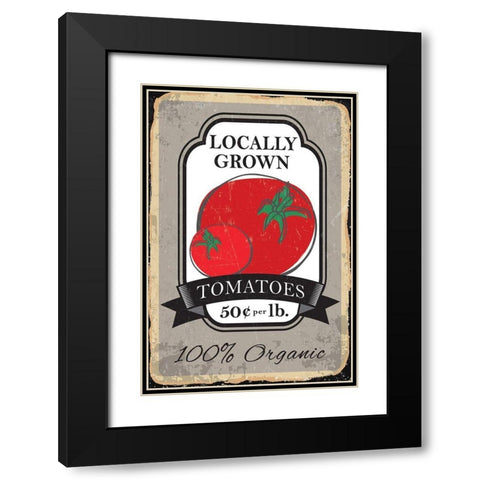 Tomatoes Black Modern Wood Framed Art Print with Double Matting by ND Art