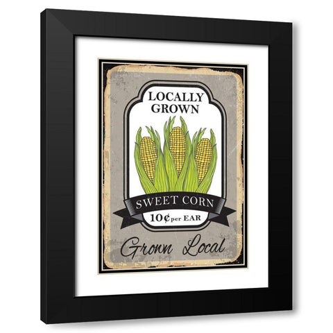 Sweet Corn Black Modern Wood Framed Art Print with Double Matting by ND Art