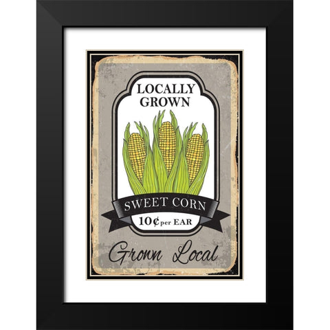 Sweet Corn Black Modern Wood Framed Art Print with Double Matting by ND Art