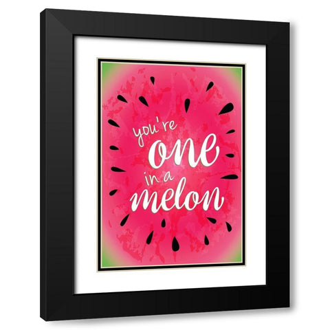 Watermelon I Black Modern Wood Framed Art Print with Double Matting by ND Art