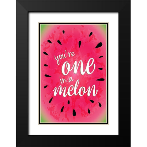 Watermelon I Black Modern Wood Framed Art Print with Double Matting by ND Art