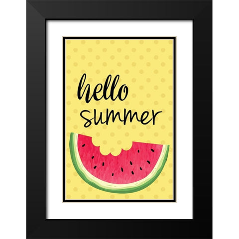 Watermelon II Black Modern Wood Framed Art Print with Double Matting by ND Art