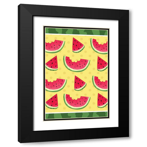Watermelon III Black Modern Wood Framed Art Print with Double Matting by ND Art