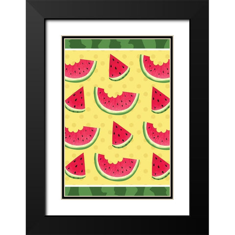 Watermelon III Black Modern Wood Framed Art Print with Double Matting by ND Art
