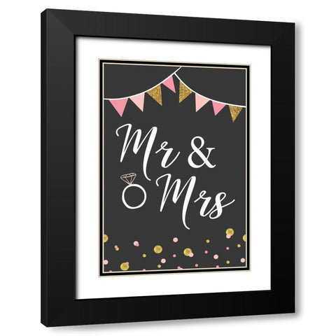 Wedding III Black Modern Wood Framed Art Print with Double Matting by ND Art