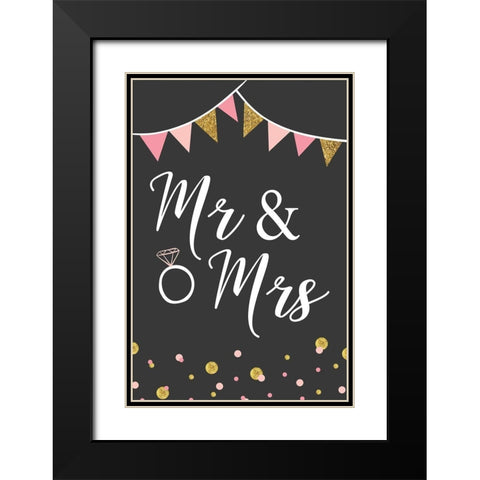 Wedding III Black Modern Wood Framed Art Print with Double Matting by ND Art
