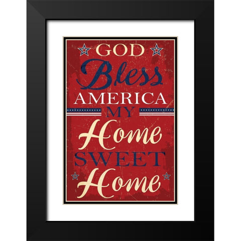 Americana II Black Modern Wood Framed Art Print with Double Matting by ND Art