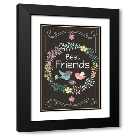 Best Friends Black Modern Wood Framed Art Print with Double Matting by ND Art