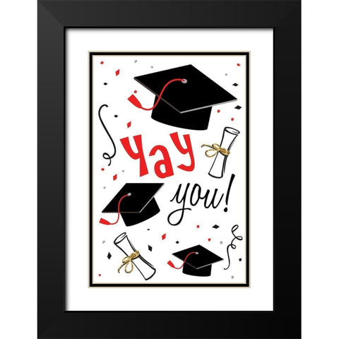 Yay You Black Modern Wood Framed Art Print with Double Matting by ND Art