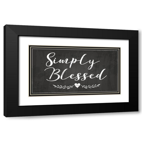 Simply Blessed Black Modern Wood Framed Art Print with Double Matting by ND Art
