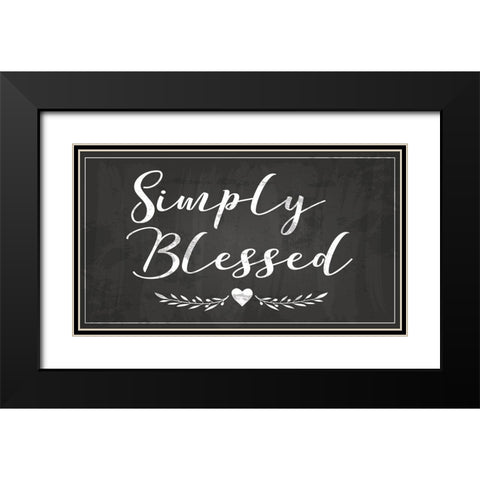 Simply Blessed Black Modern Wood Framed Art Print with Double Matting by ND Art