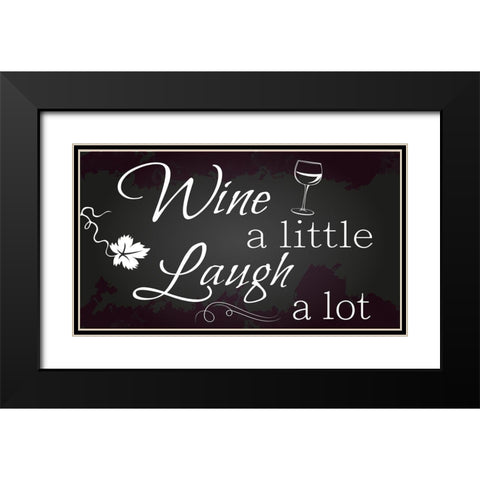 Wine a Little Black Modern Wood Framed Art Print with Double Matting by ND Art