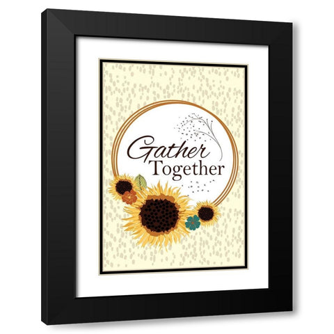 Gather Together Black Modern Wood Framed Art Print with Double Matting by ND Art