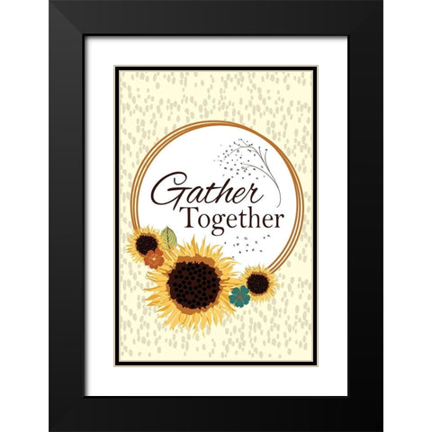 Gather Together Black Modern Wood Framed Art Print with Double Matting by ND Art