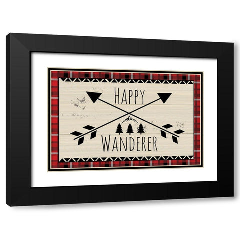 Happy Wanderer Black Modern Wood Framed Art Print with Double Matting by ND Art