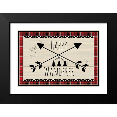 Happy Wanderer Black Modern Wood Framed Art Print with Double Matting by ND Art
