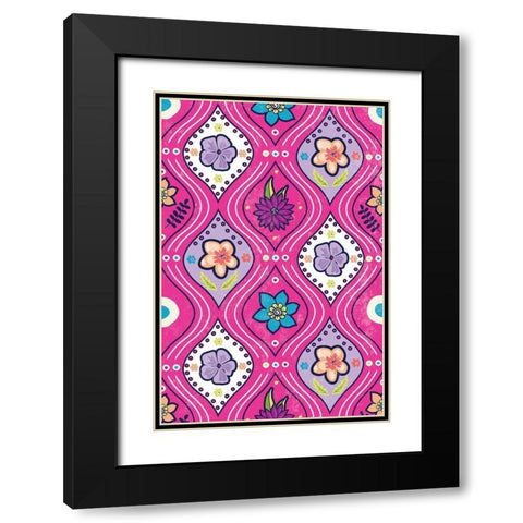 Floral II Black Modern Wood Framed Art Print with Double Matting by ND Art